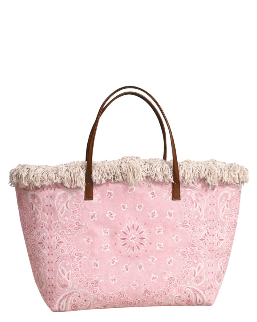 Mc2 Saint Barth Large Tote Bag With Delicate Paisley Pattern