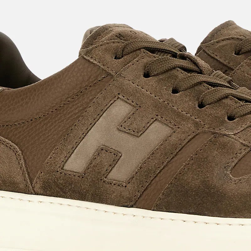 Hogan Light Brown Calfskin Low-Top Sneakers