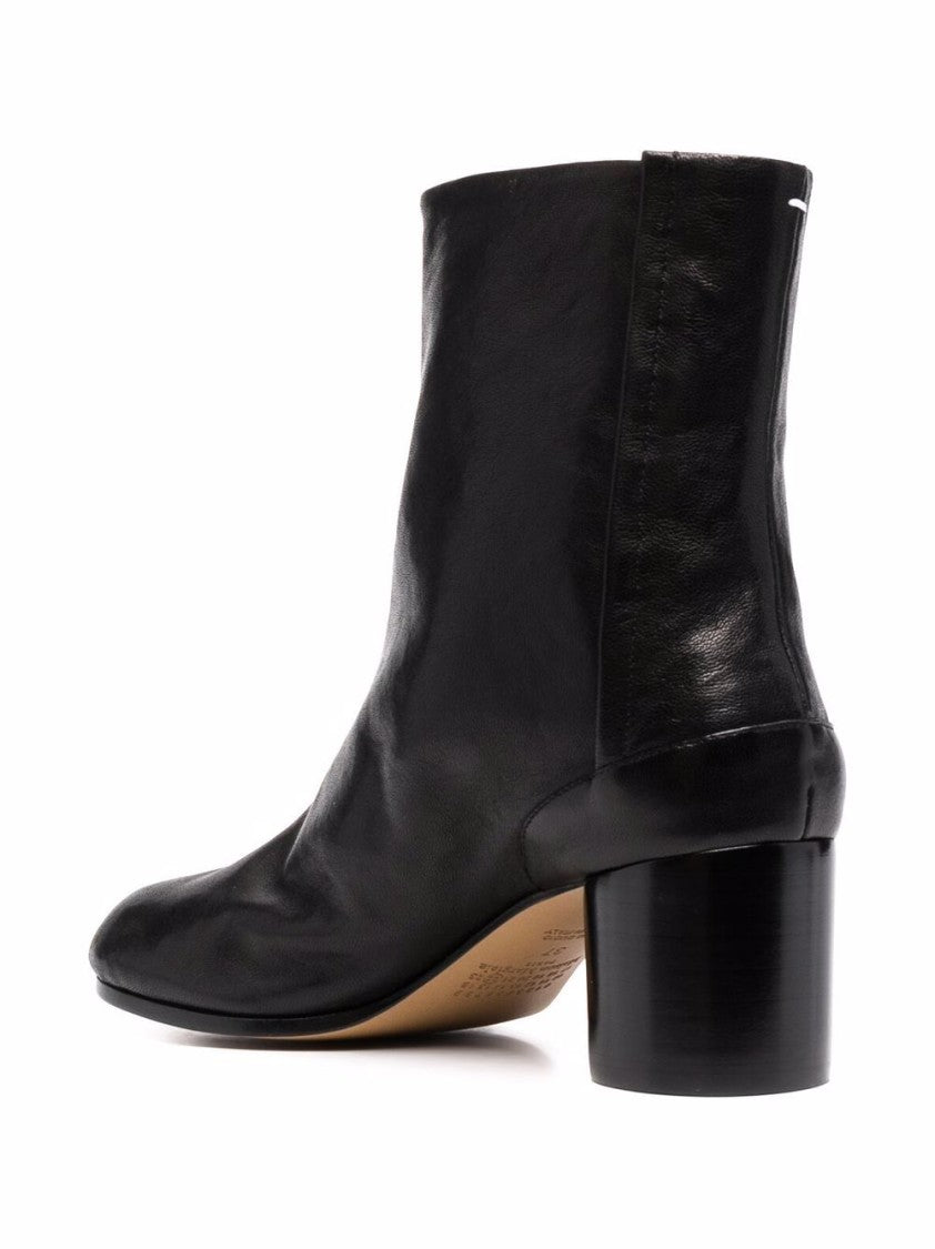 Maison Margiela Black Glossy Leather Split-Toe Boots