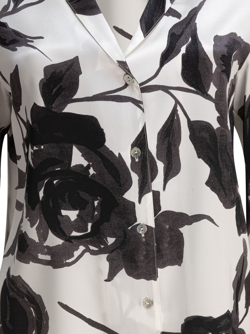 Sleep No More Silk Shirt With Bold Floral Print