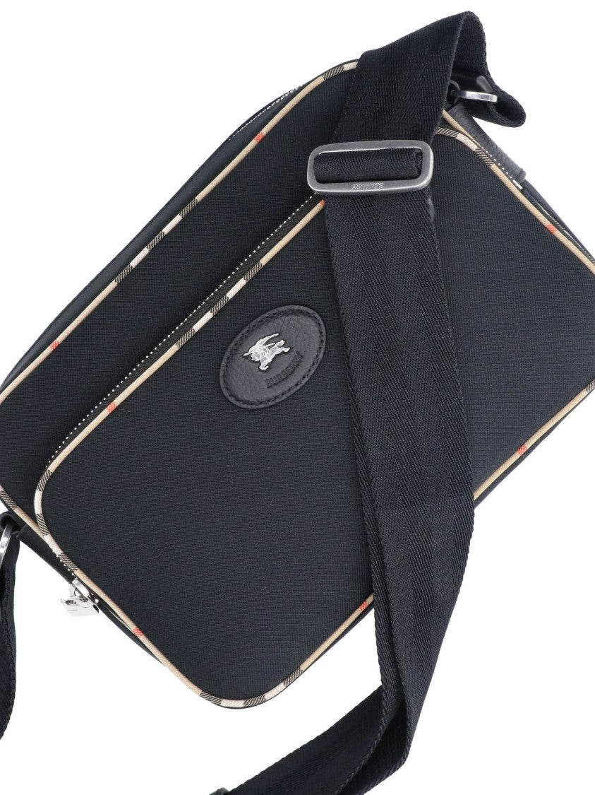 Burberry Black Fabric Check Shoulder Bag