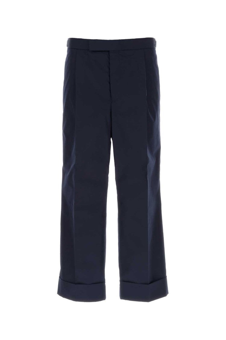 Thom Browne Navy Blue Polyester Blend Pant