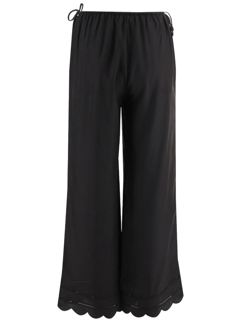 The Garment Wide-Leg Silk Pants With Wavy Hem And Adjustable Waist