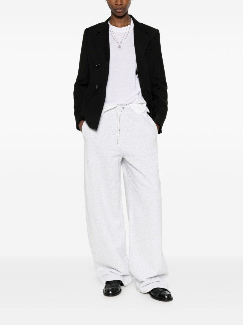 Ami Paris Minimalist White Sweater With Ribbed Details And Relaxed Fit