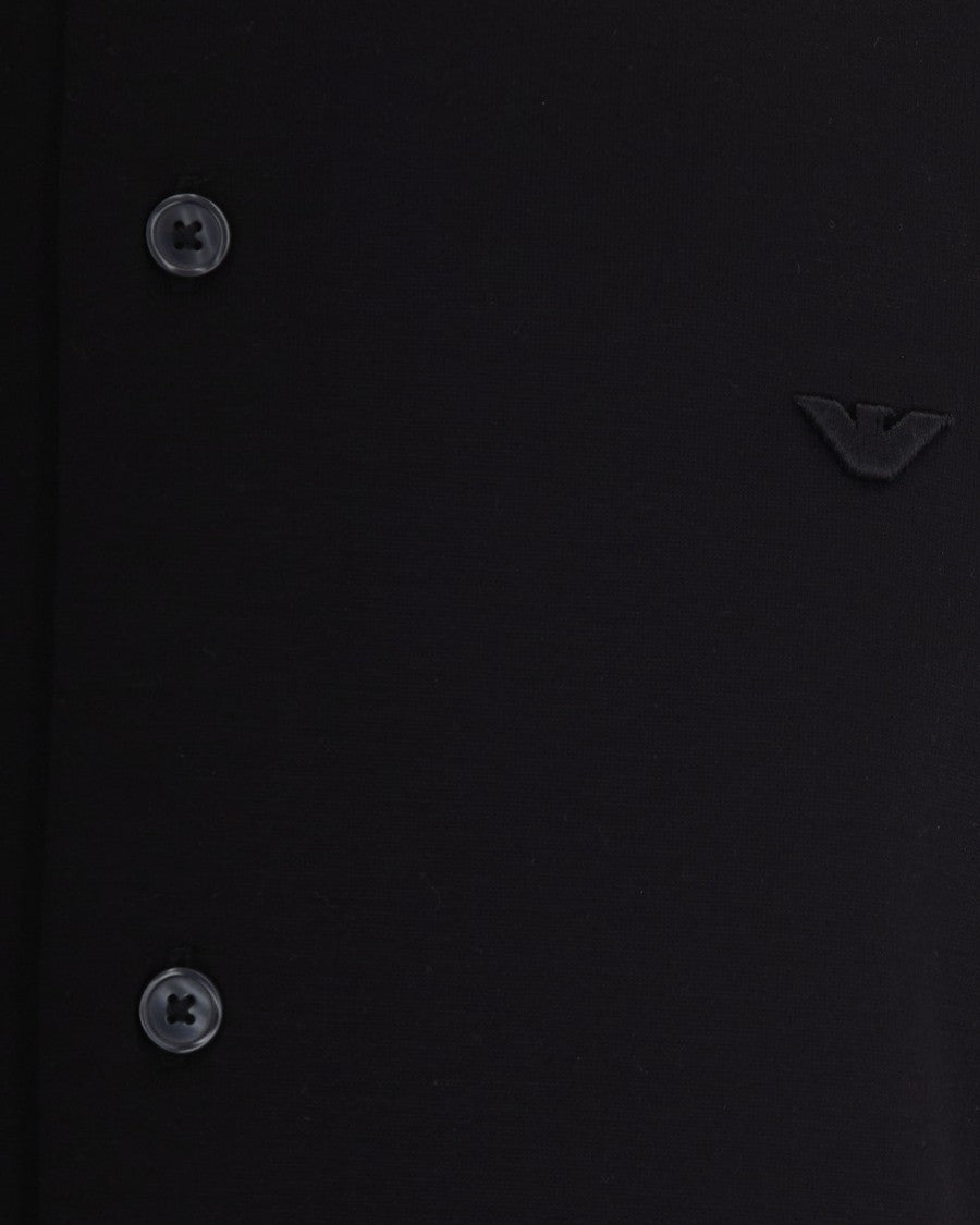 Emporio Armani Slim Fit Short-Sleeve Shirt With Classic Collar And Minimal Design