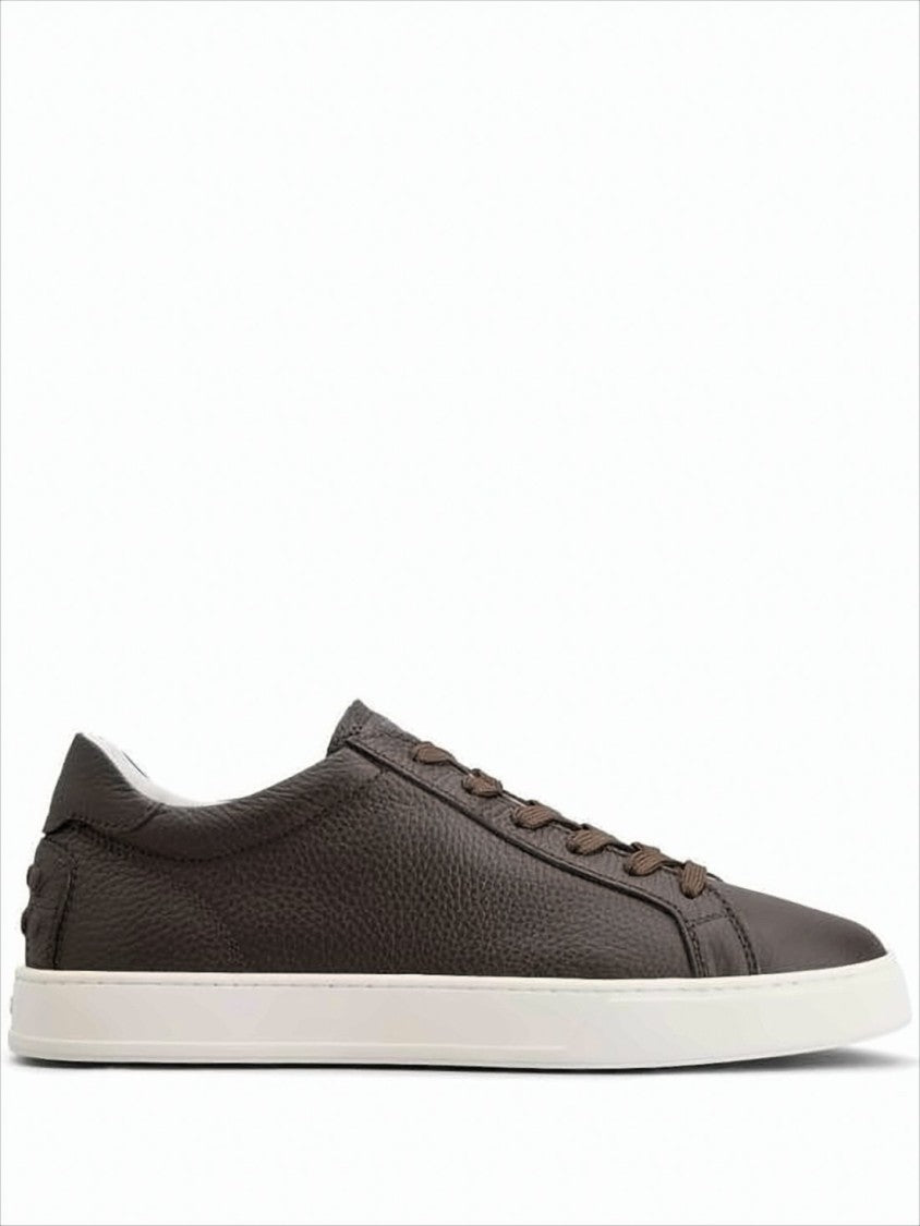 Tod's Smooth Pebbled Leather Low-Top Sneakers