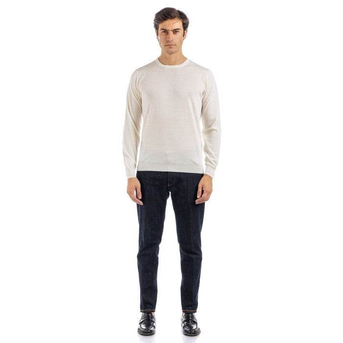 Filippo De Laurentiis Long-Sleeve Crew Neck Sweater In Fine Merino Wool
