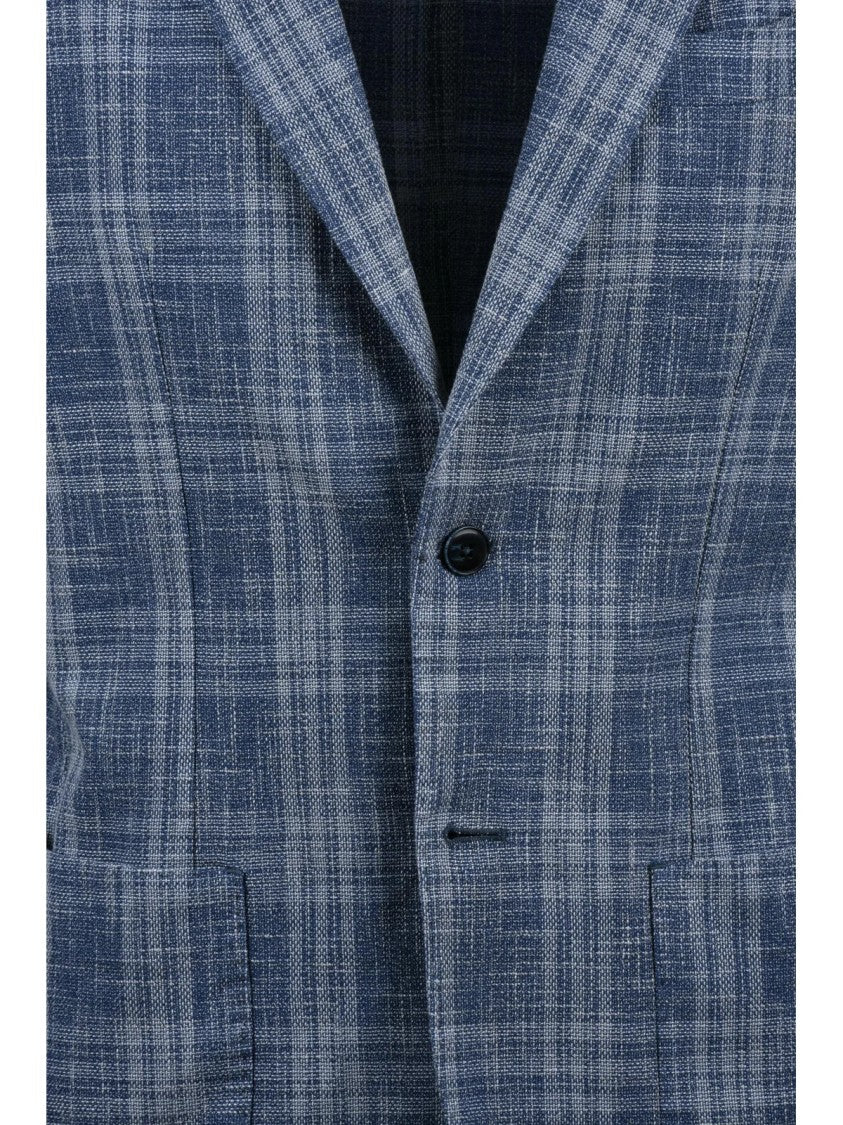 L.B.M. 1911 Light Blue Wool Cotton Polyamide Blazer Jacket