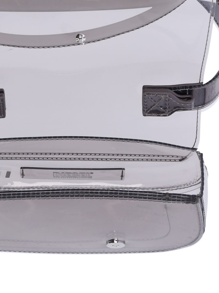 Diesel Transparent Rubber Shoulder Bag With Oval Logo