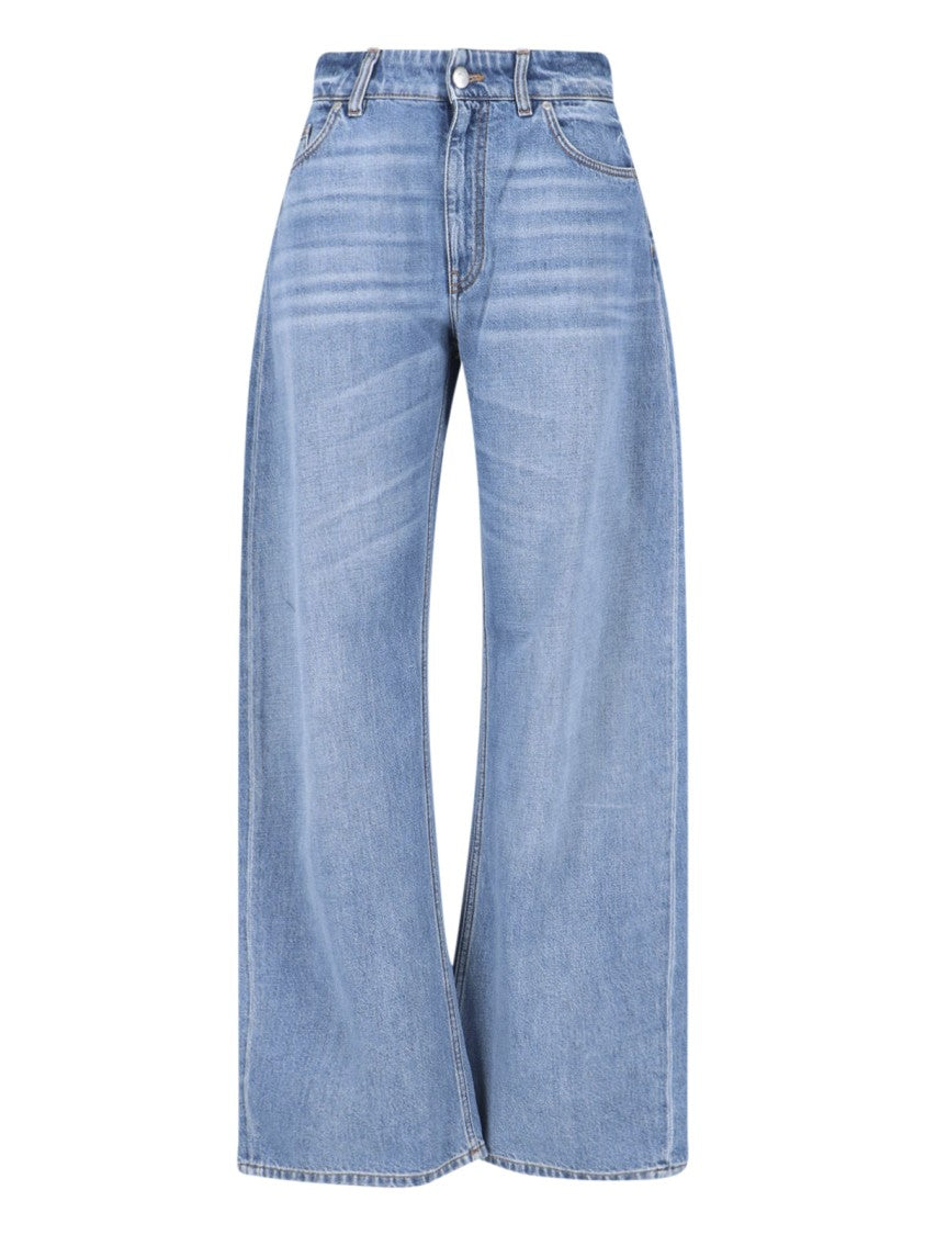 Stella Mccartney Blue Cotton Denim Wide-Leg Jeans