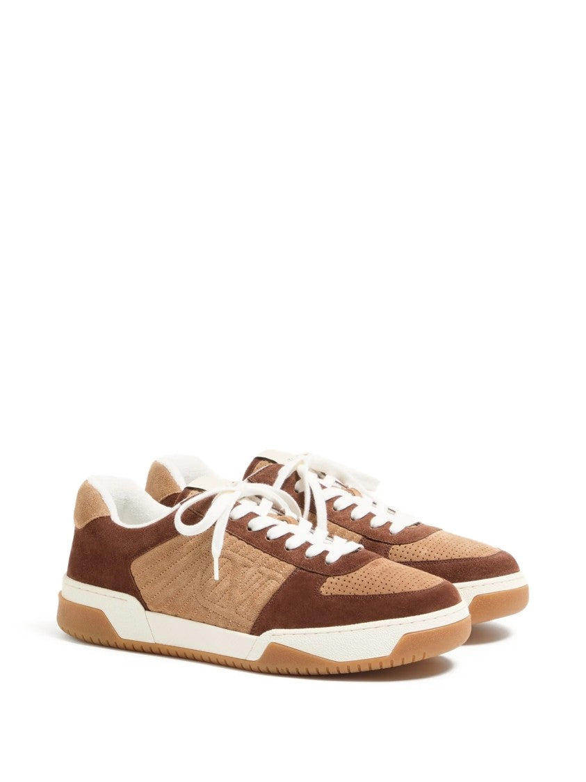 Valentino Brown Sparry Suede Low-Top Sneakers