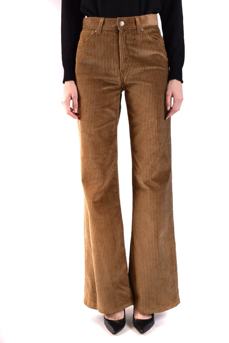 Dondup Wide-Leg Textured Corduroy High Waist Pants