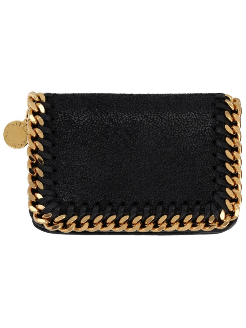 Stella Mccartney Black Falabella Gold Chain Trim Wallet