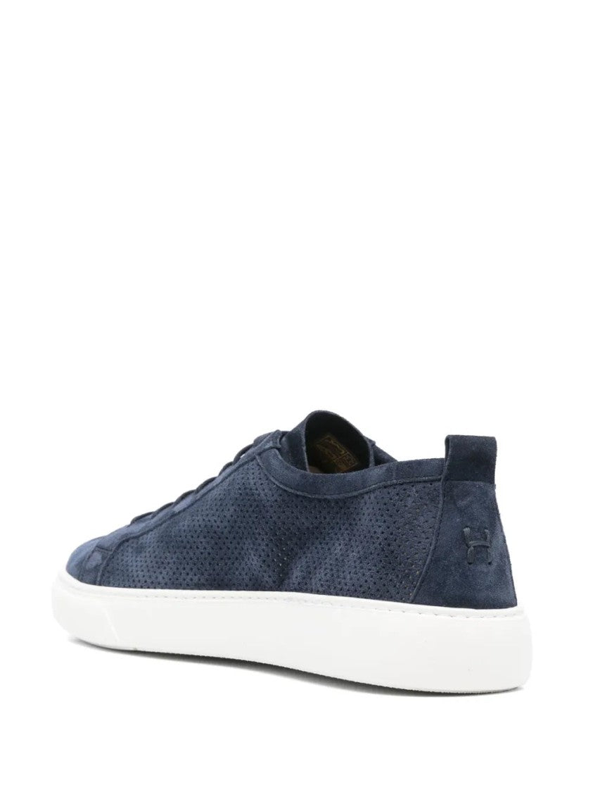 Henderson Perforated Suede Low-Top Sneakers With Contrasting Rubber Sole