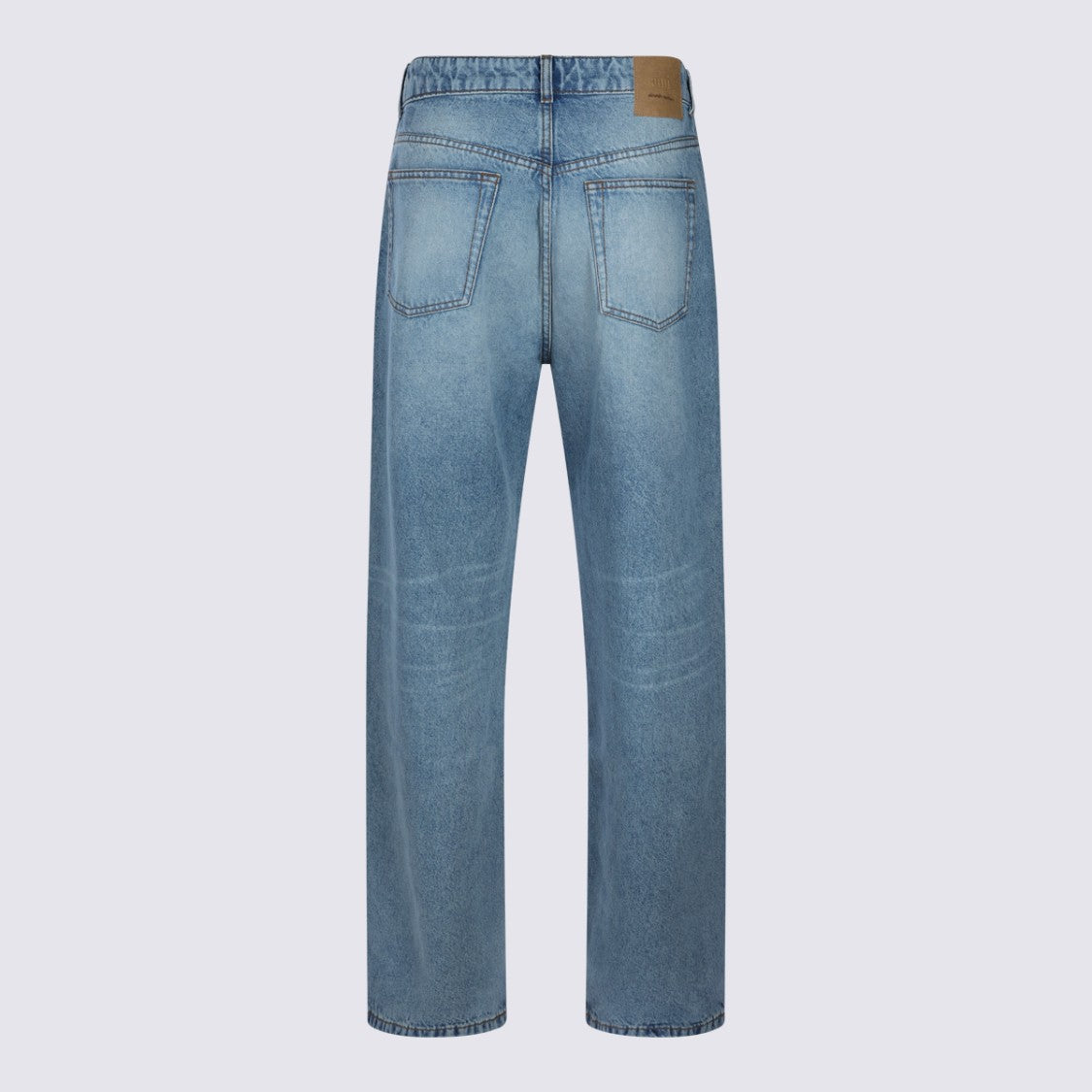 Ami Paris Straight-Leg Mid-Blue Jeans