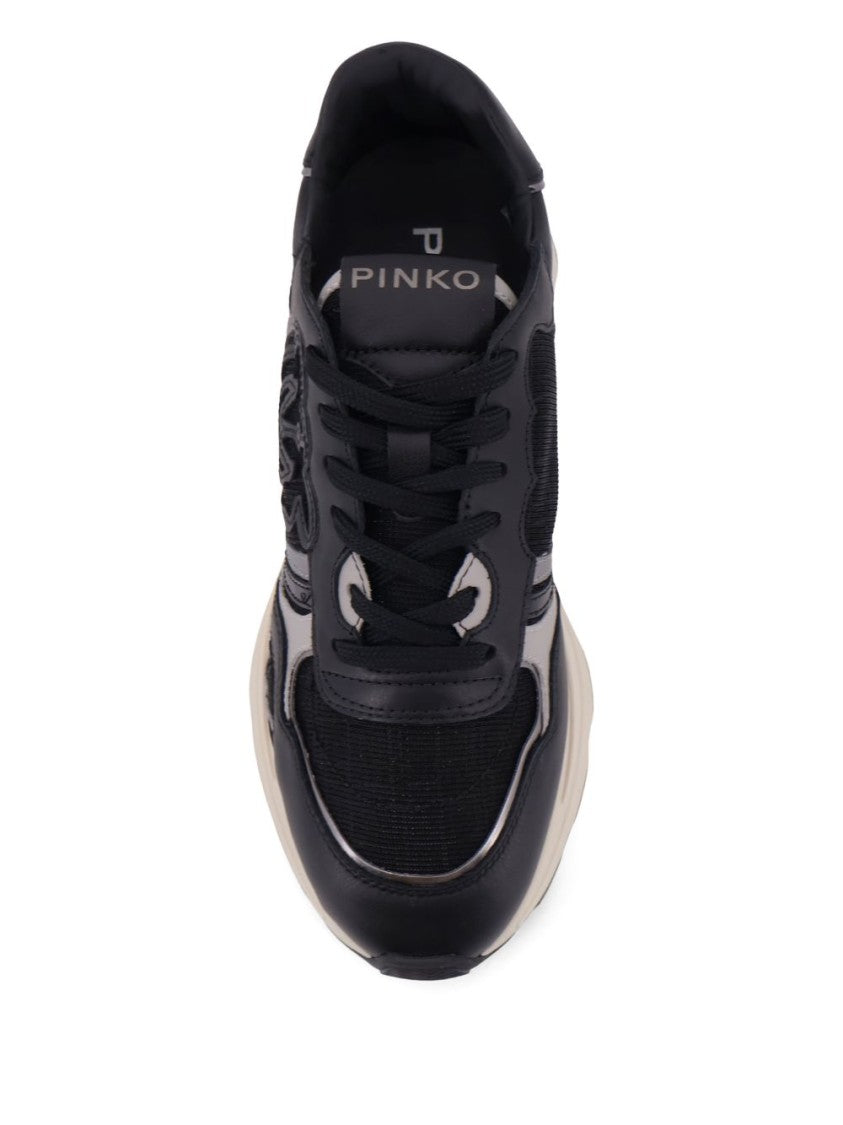 Pinko Lace-Up Black Mesh