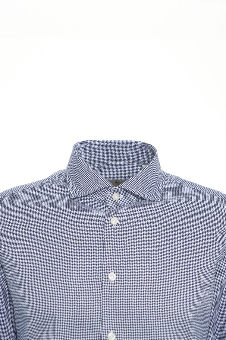 Bastoncino Checkered Shirt With Micro Pattern And Elegant Collar