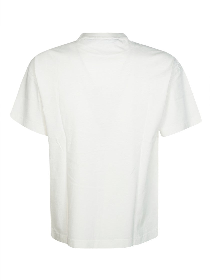 Palm Angels White Neck Logo Regular Crew T-Shirt