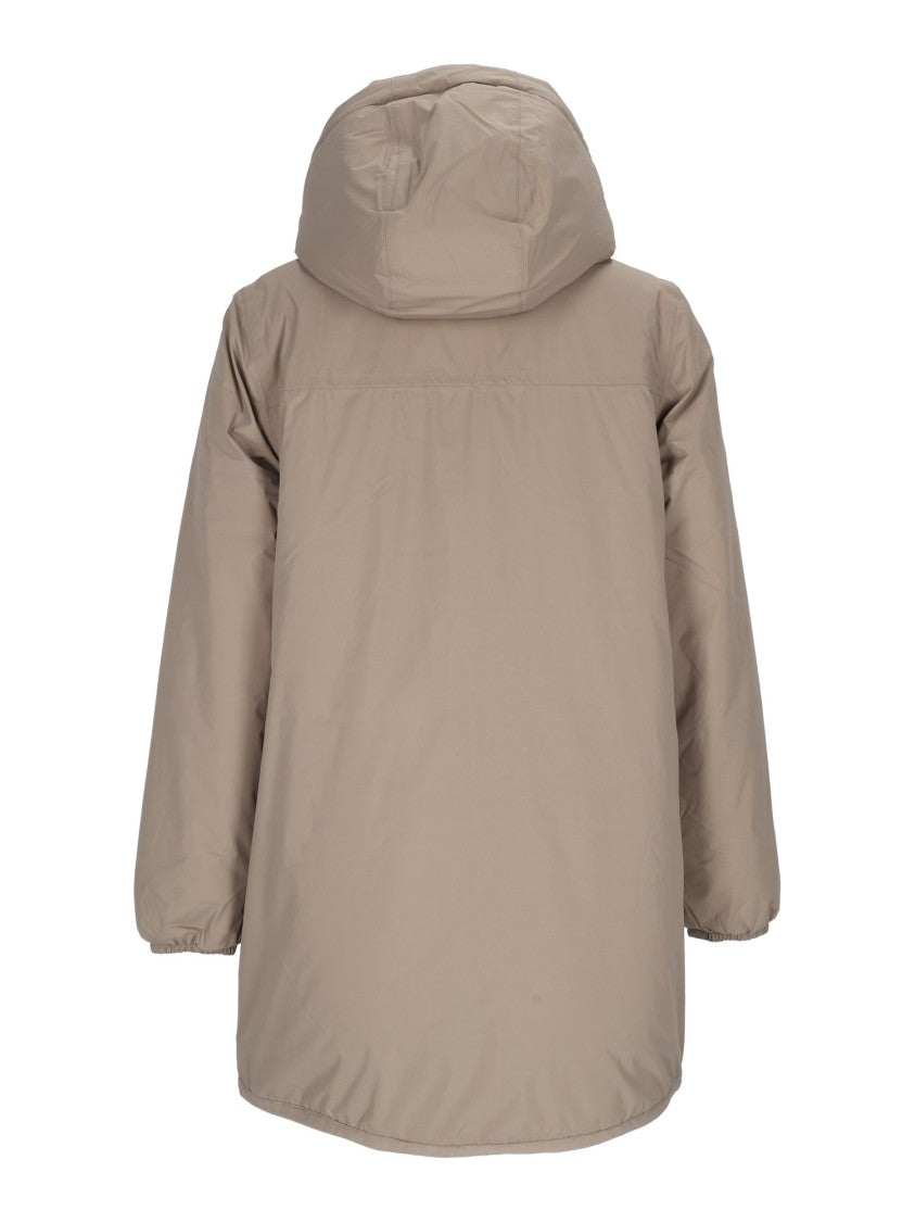 K-Way 3/4 Length Relaxed Fit Jacket With Plush Lining