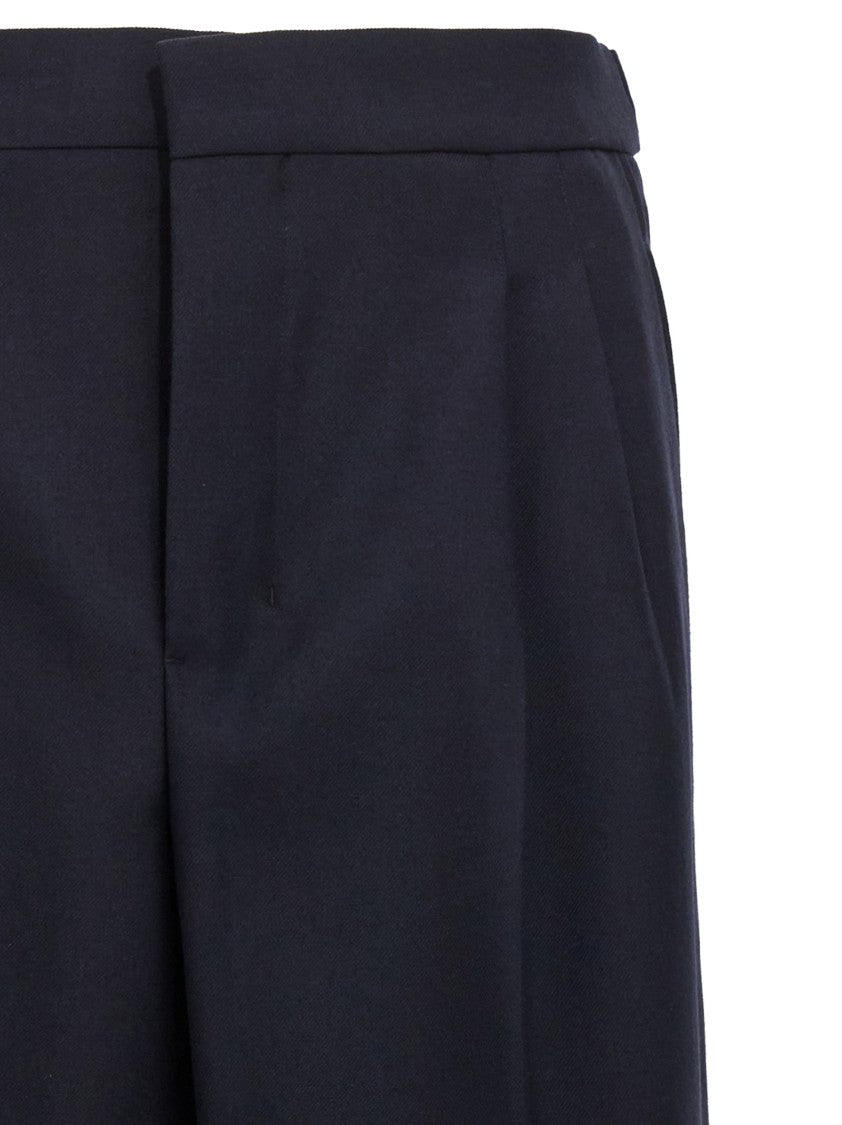 Ami Paris Wool Pin And Ironed Pleat Pants