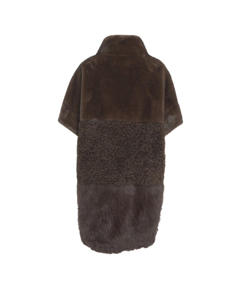 Bully Short Faux Fur Coat With High Collar