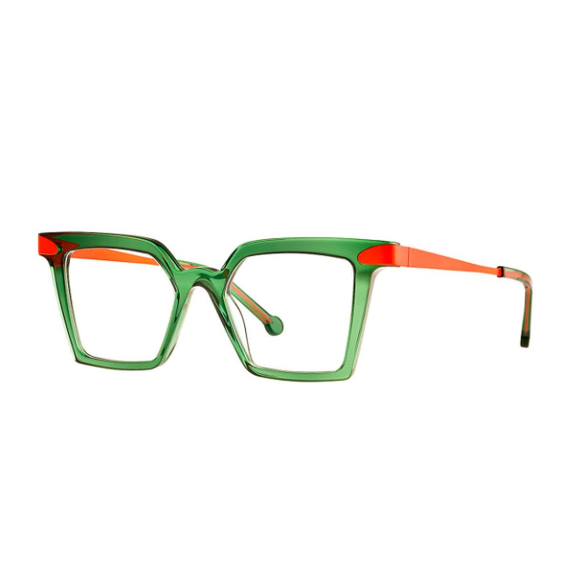 Theo Eyewear Chromiumoxide Green Duo Acetate Square Sunglasses