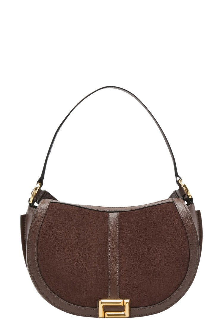 Lancel Celeste Coconut Crescent Calfskin Leather Shoulder Bag