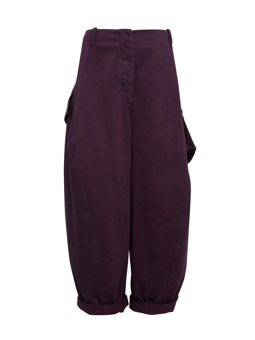 Alaïa Aubergine Cotton Cargo Pants With Welt Pockets