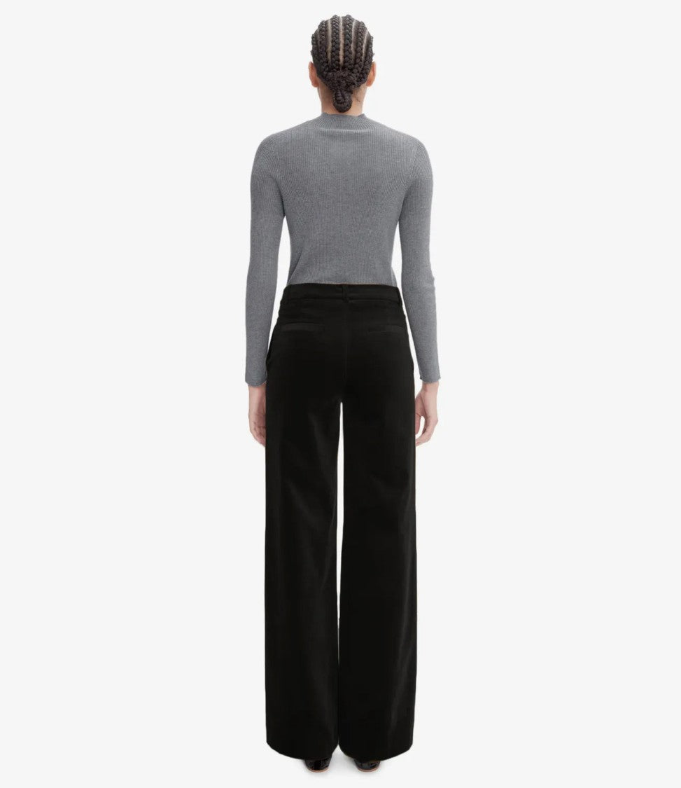 A.P.C. High-Rise Black Velvet Trousers