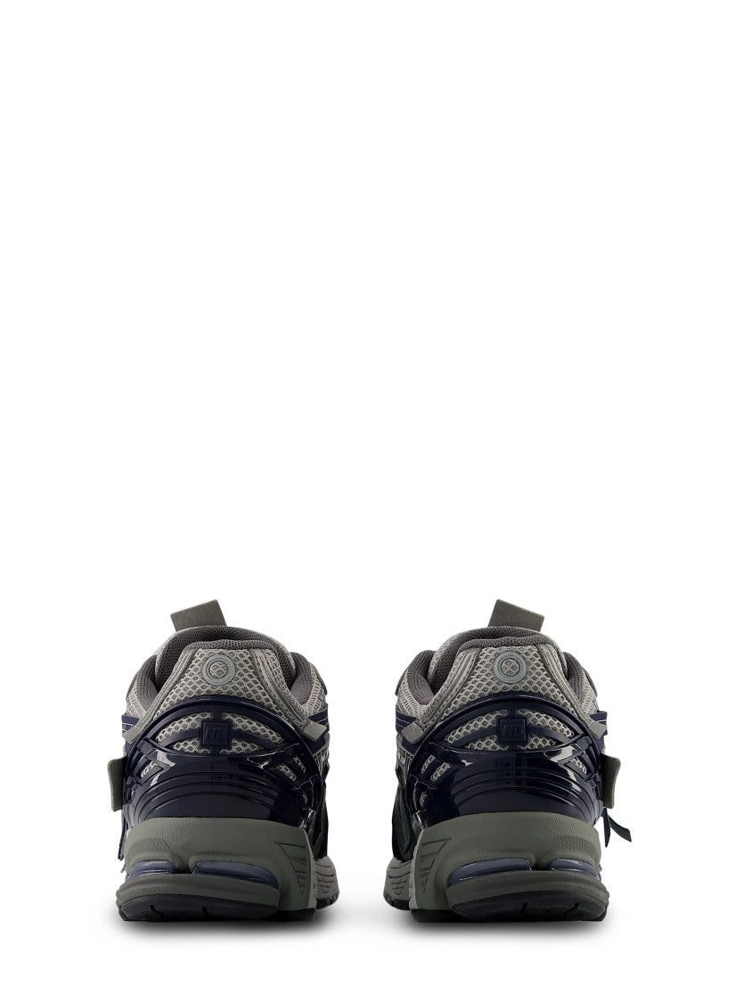 New Balance Layered Grey Mesh Sneakers With Cushioned Sole