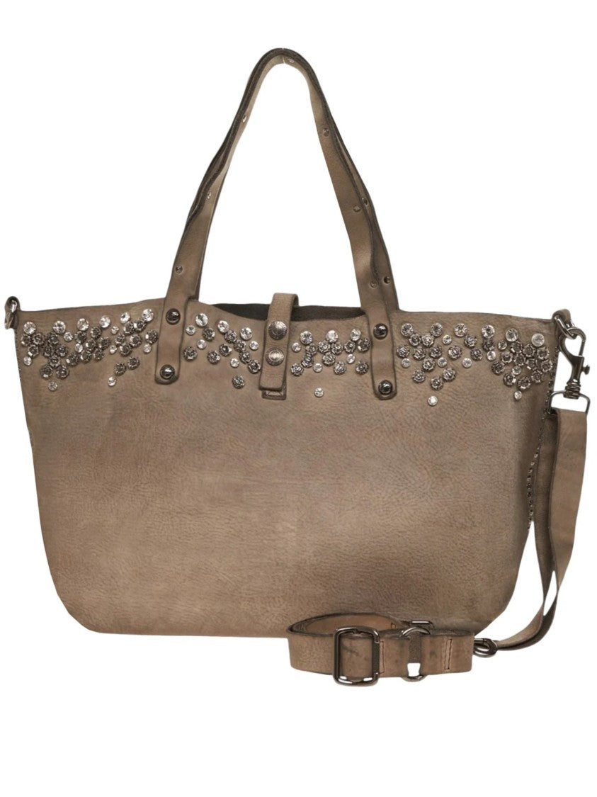 Campomaggi Cement-Finish Tote Bag With Studded Detailing