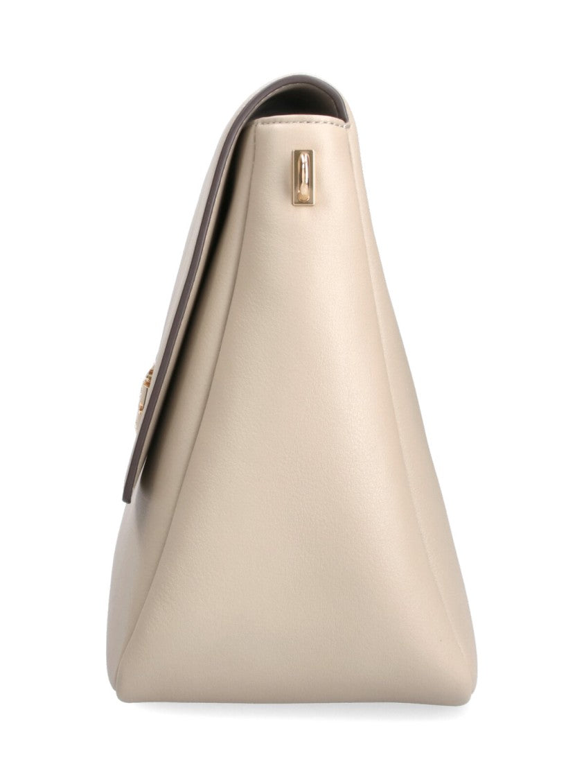 Tory Burch Grey Charlie Large Leather Shoulder Bag