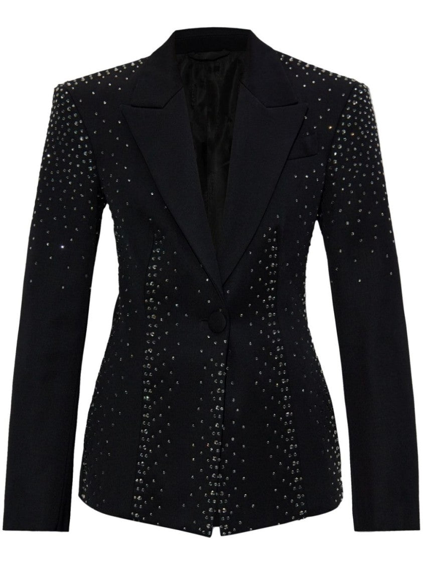 The Attico Structured Black Wool Blazer