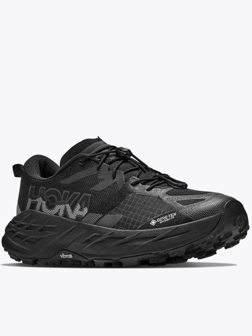 Hoka Trail-Ready Black Trail Running Shoes With Breathable Mesh