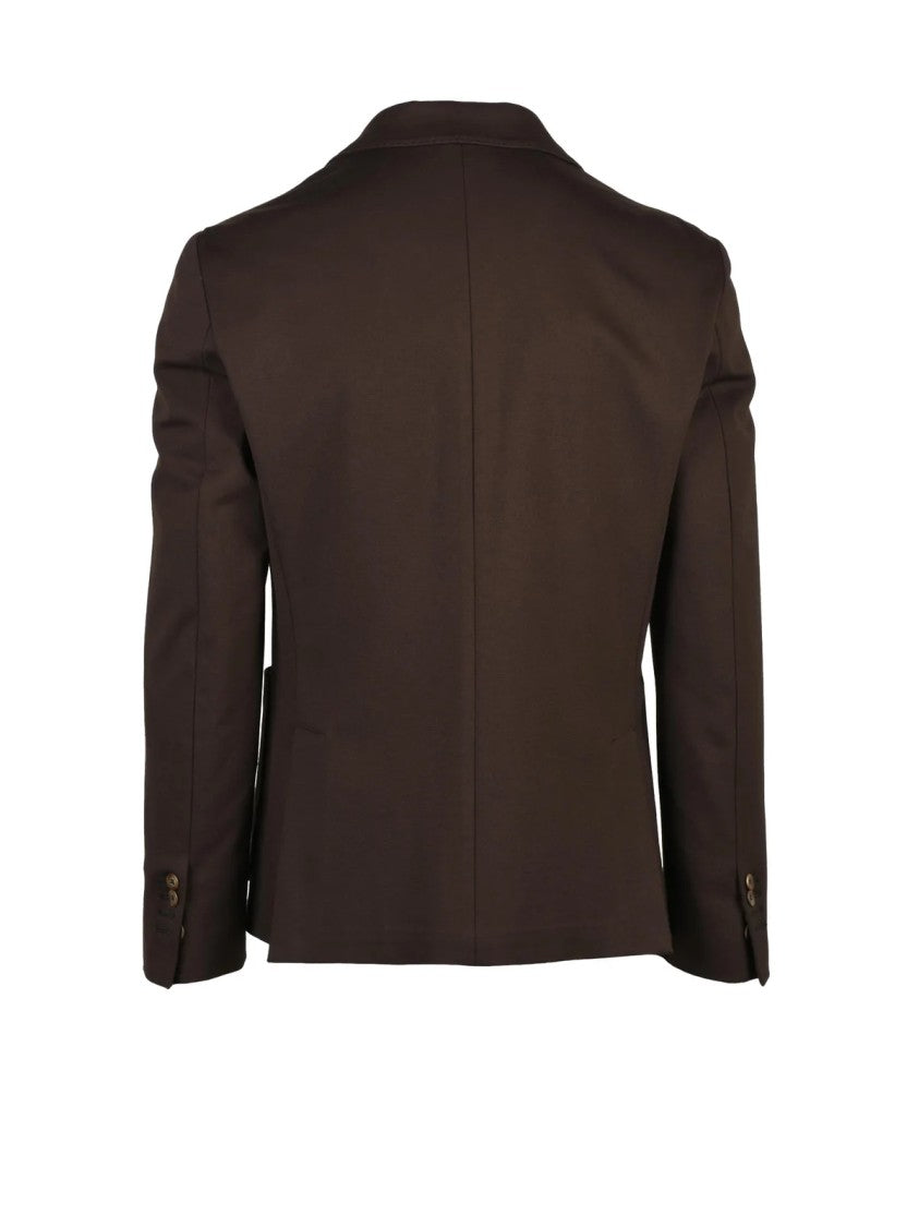 Havana & Co Brown Fitted Unlined Viscose-Blend Blazer