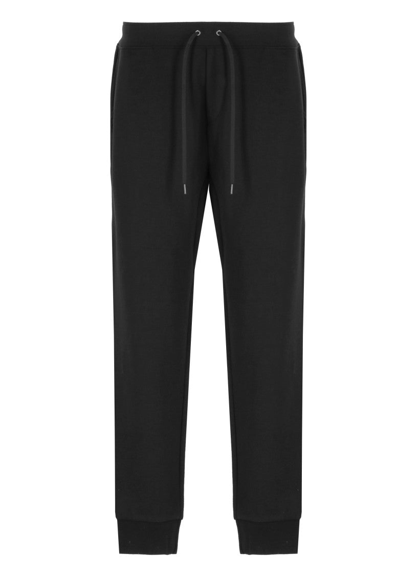 Polo Ralph Lauren Black Pony Embroidered Drawstring Cotton-Blend Sweatpants