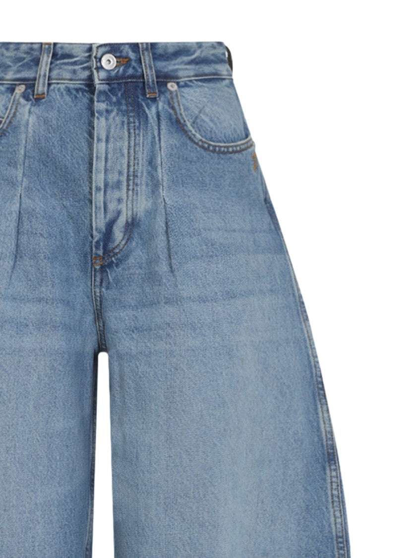Jacquemus Wide-Leg Light Blue Denim Jeans With Classic Five-Pocket Design