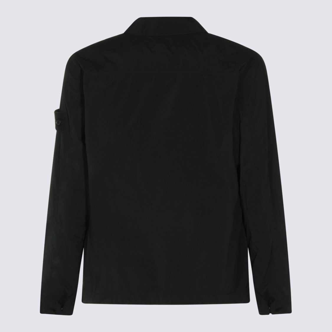 Stone Island Long-Sleeve Black Shirt With Classic Collar