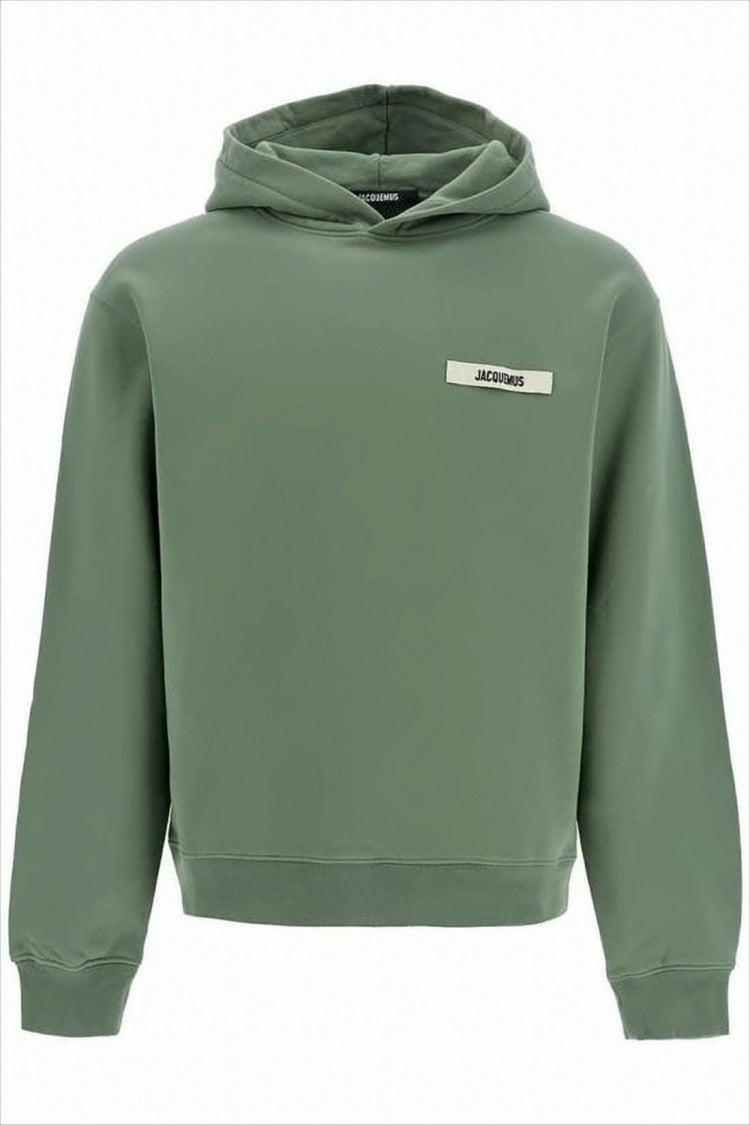Jacquemus Cropped Hoodie With Rectangular Logo Patch