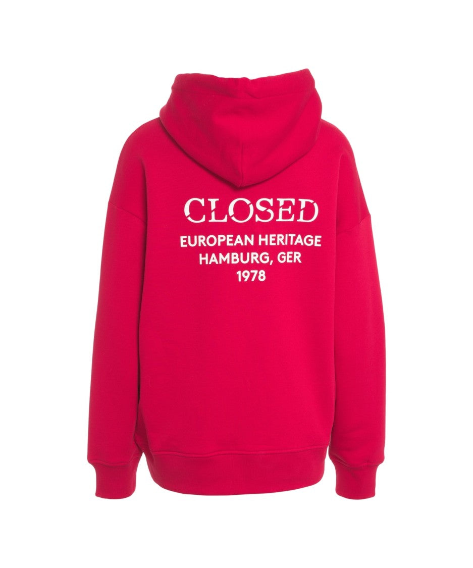 Closed Casual Oversized Hoodie With Adjustable Drawstring And Heritage Print