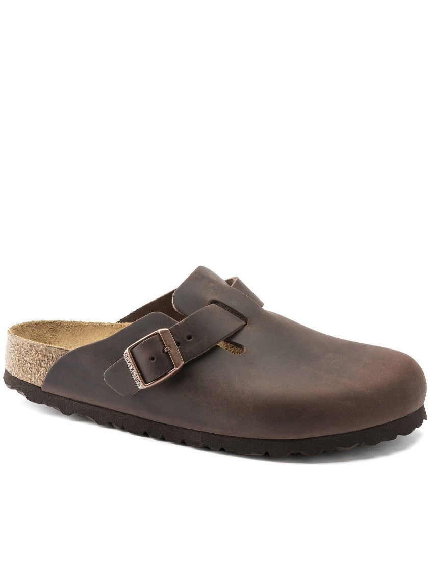 Birkenstock Boston Matte Brown Leather Clogs