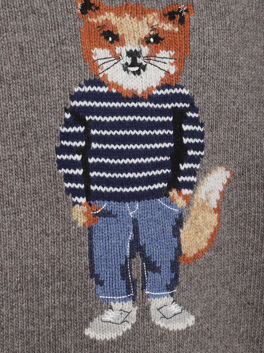 Maison Kitsuné Knitted Wool Blend Sweater