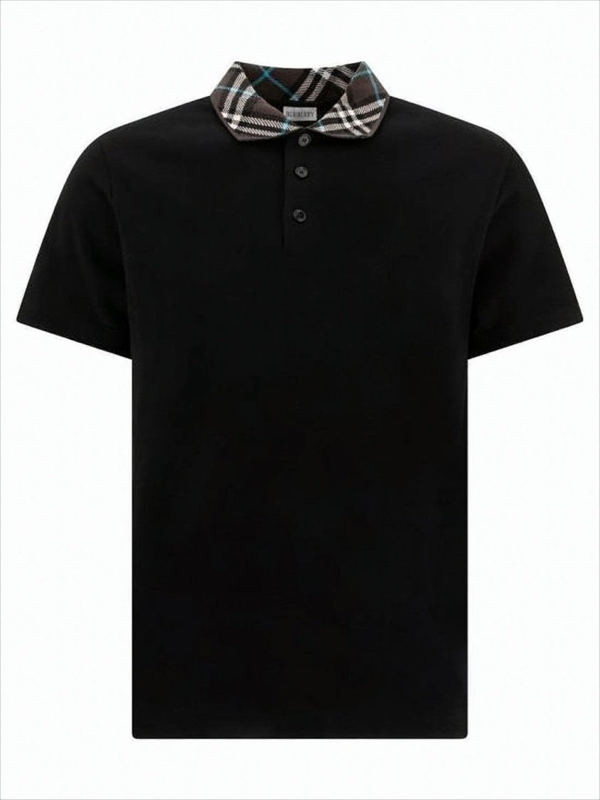Burberry Polo Shirt With Distinctive Plaid Collar