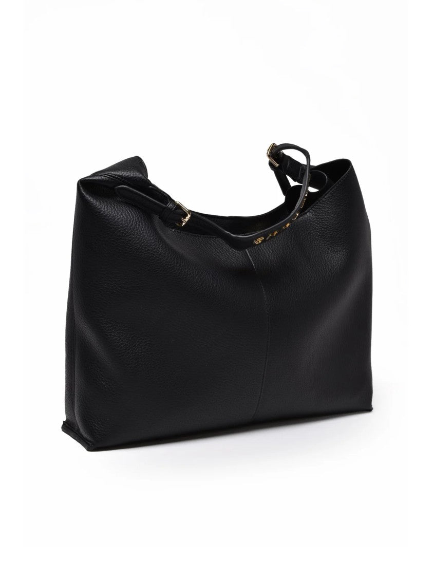 Ermanno Firenze Black Veronica Polyurethane Tote Bag