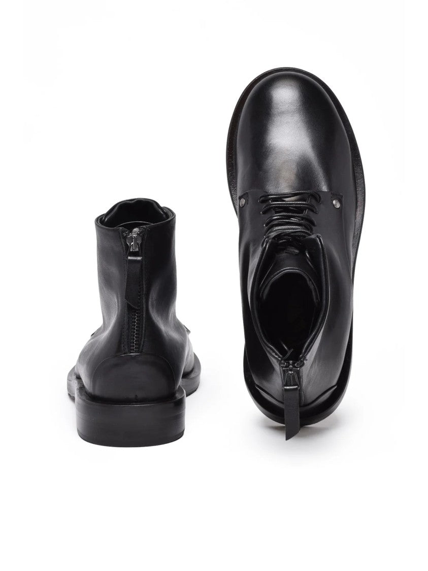 Ernesto Dolani Black Leather Zip Ankle Boots