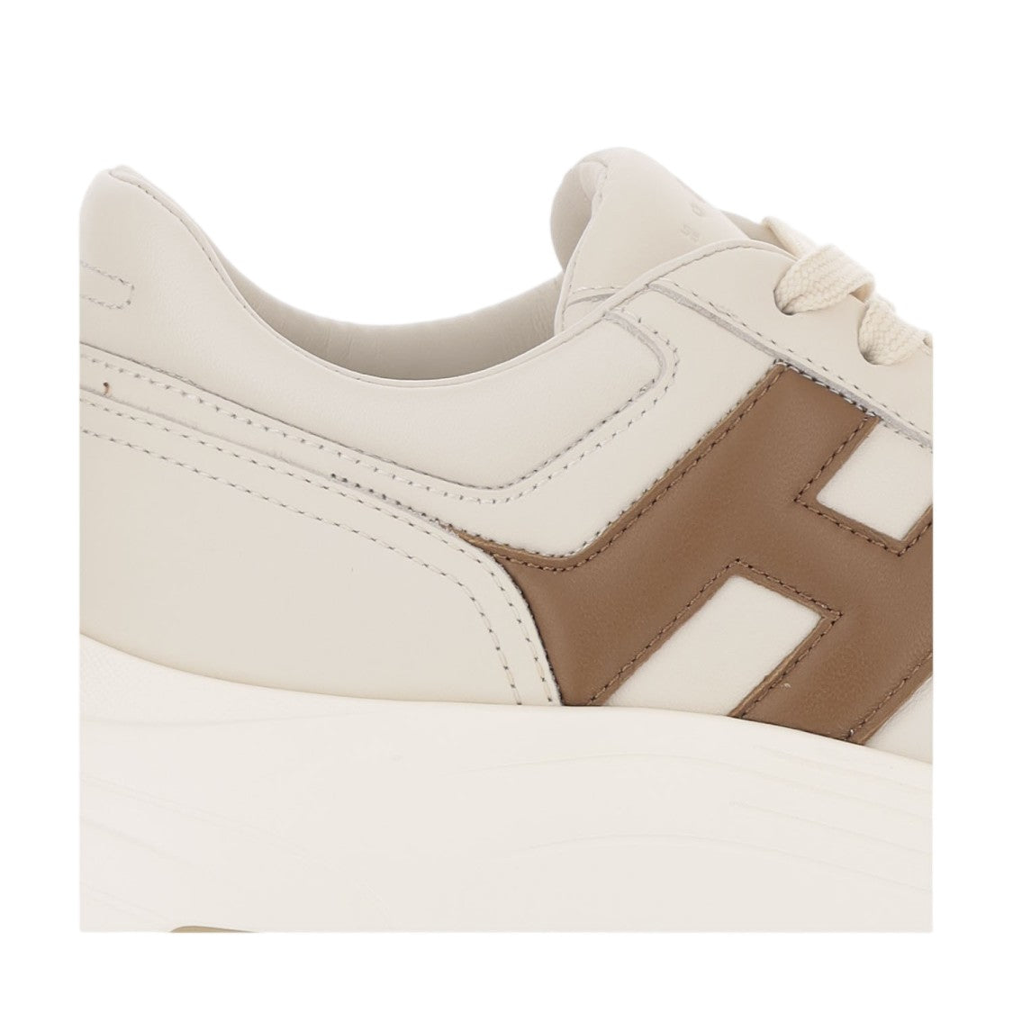 Hogan Chunky Sole Sneakers With Brown Leather Detail