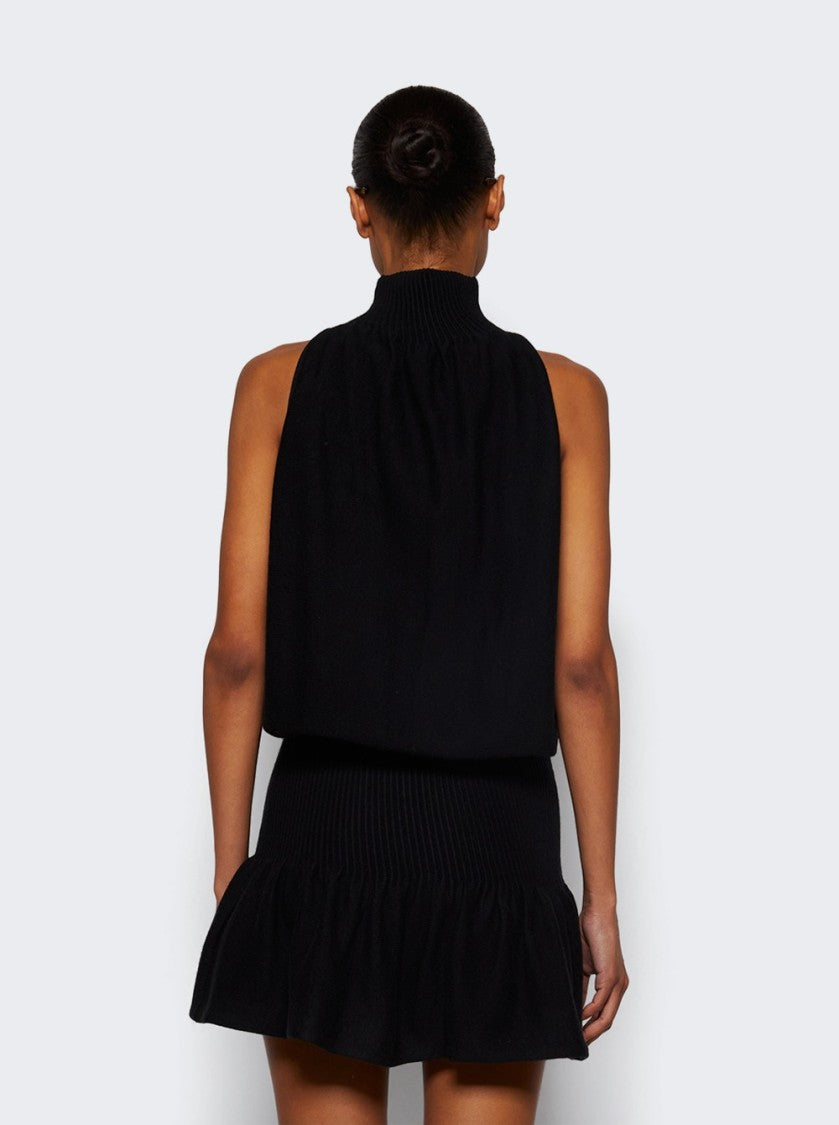 Alexander Wang Ruched Turtleneck Halter Dress Black