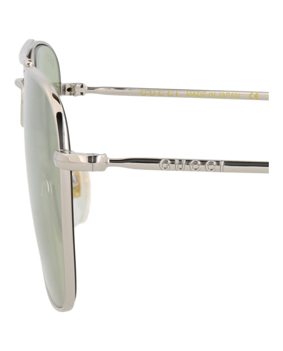 Gucci Square-Frame Metal Sunglasses