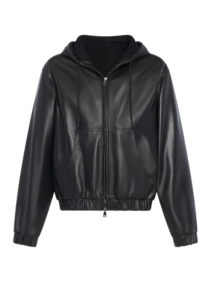 Franzese Collection Lambskin Jacket With Hood And Cashmere-Like Texture