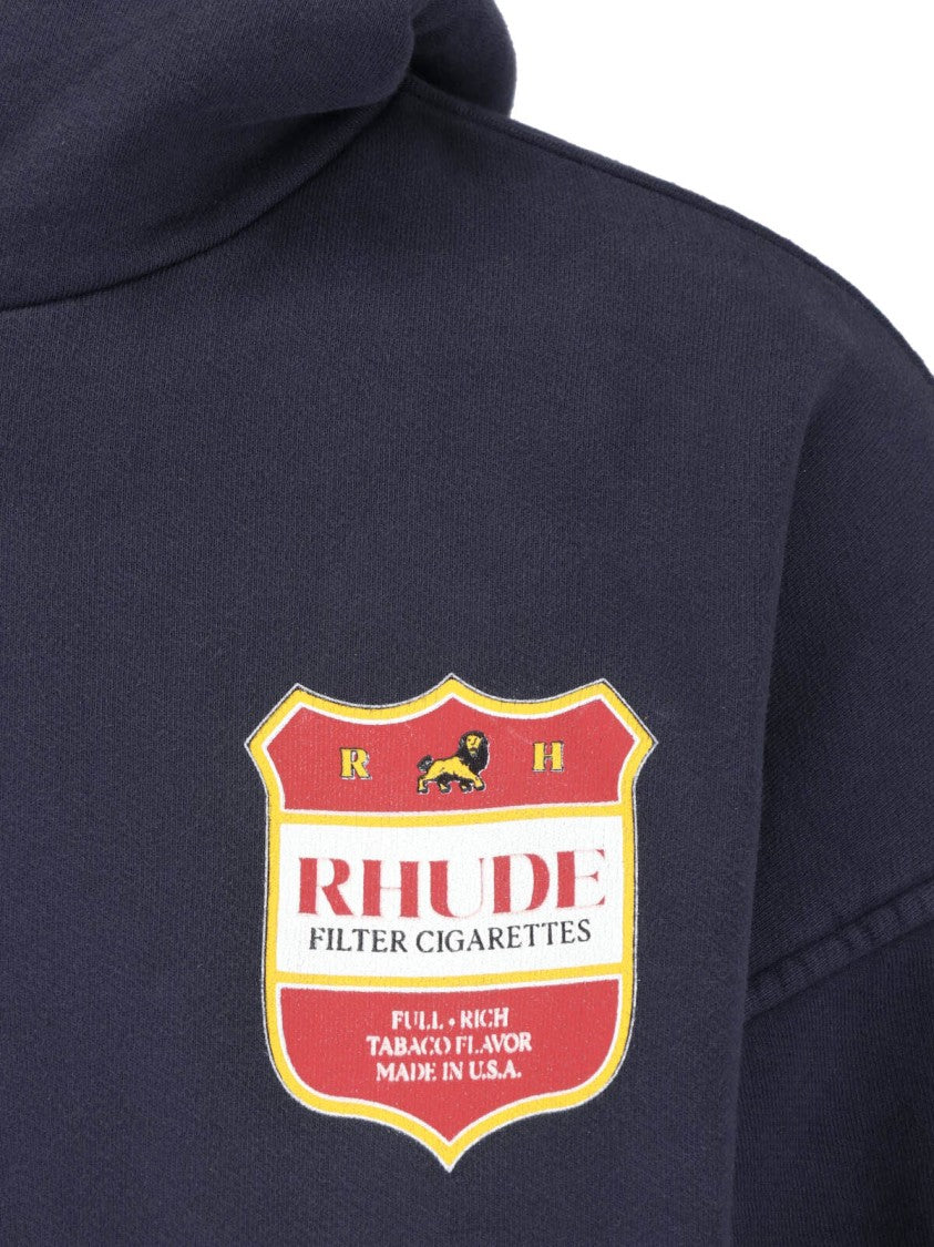 Rhude Black Filatro Crest Printed Hoodie